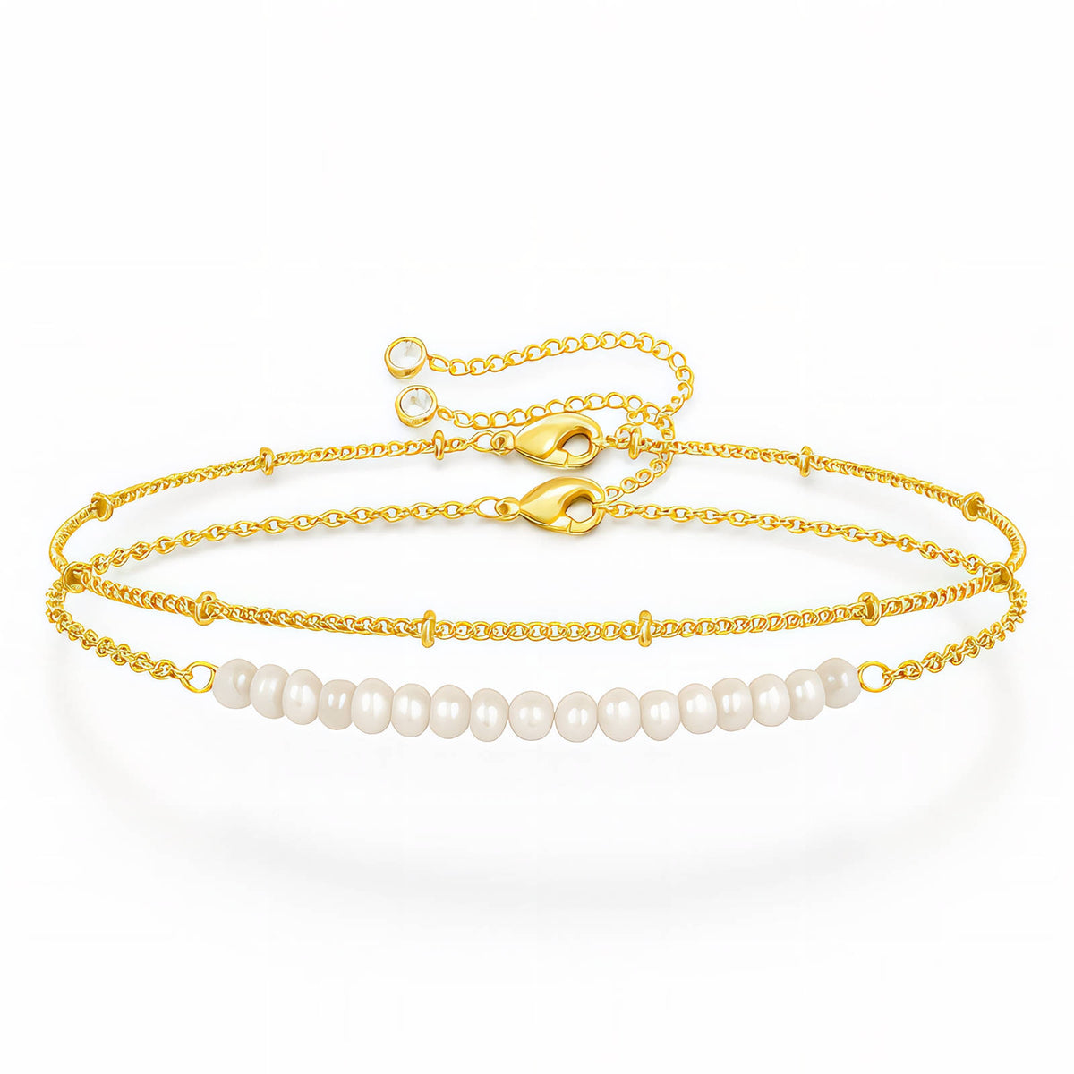 PVD Gold-Plated Steel Bracelet with Freshwater Pearl - Intensity