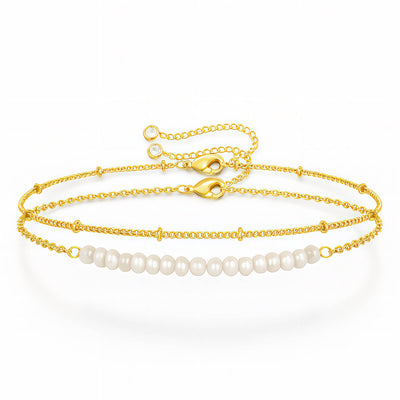 PVD Gold-Plated Steel Bracelet with Freshwater Pearl - Intensity