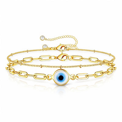 Evil Eye PVD Gold-Plated Steel Bracelet - Intensity