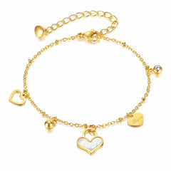 Hearts PVD Gold-Plated Steel Bracelet - Intensity