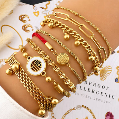 PVD Gold-Plated Stainless Steel Bracelet - Intensity