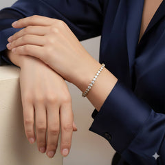 Tennis PVD Gold-Plated Steel Bracelet - Intensity