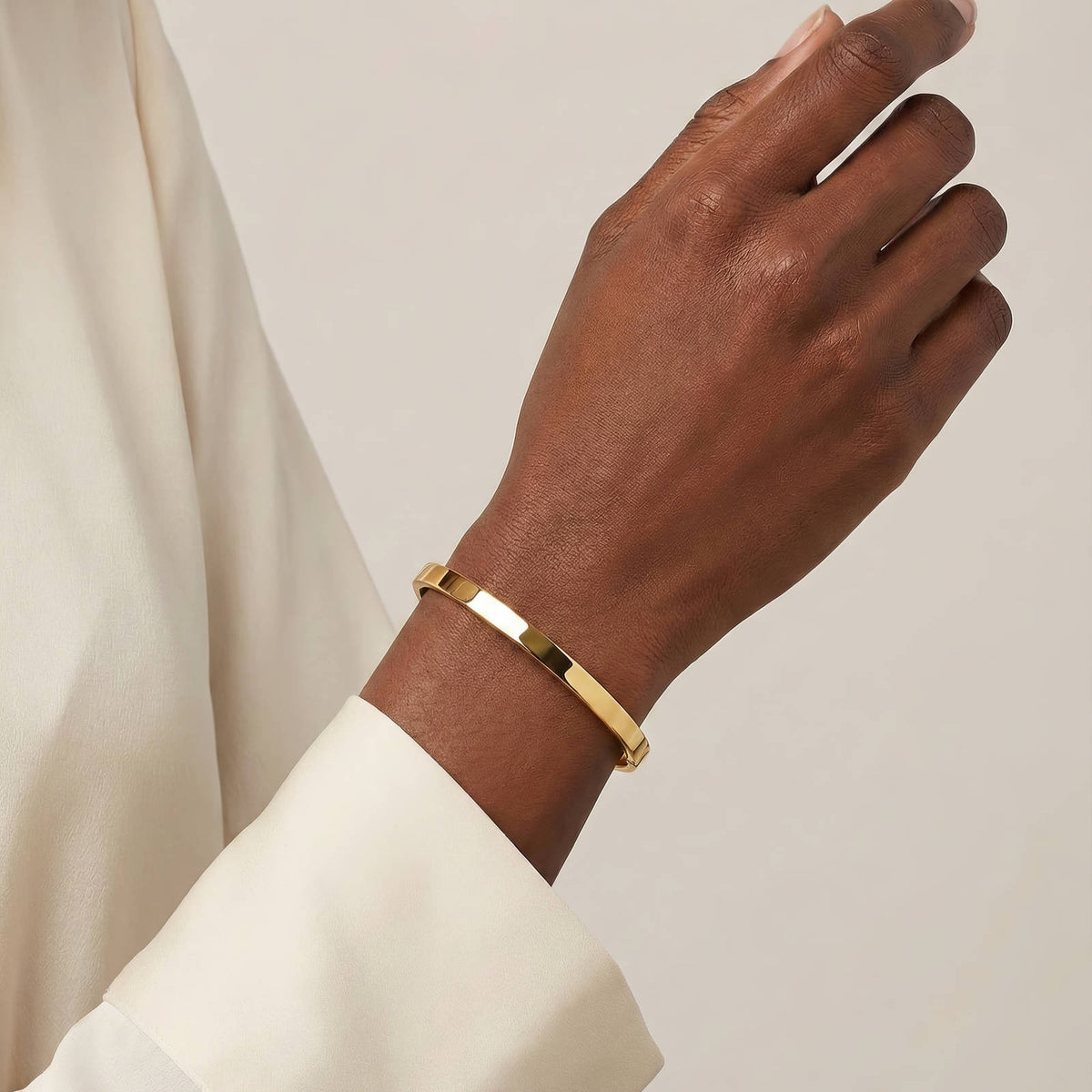 Engraving-ready PVD Gold-Plated Steel Bracelet - Intensity