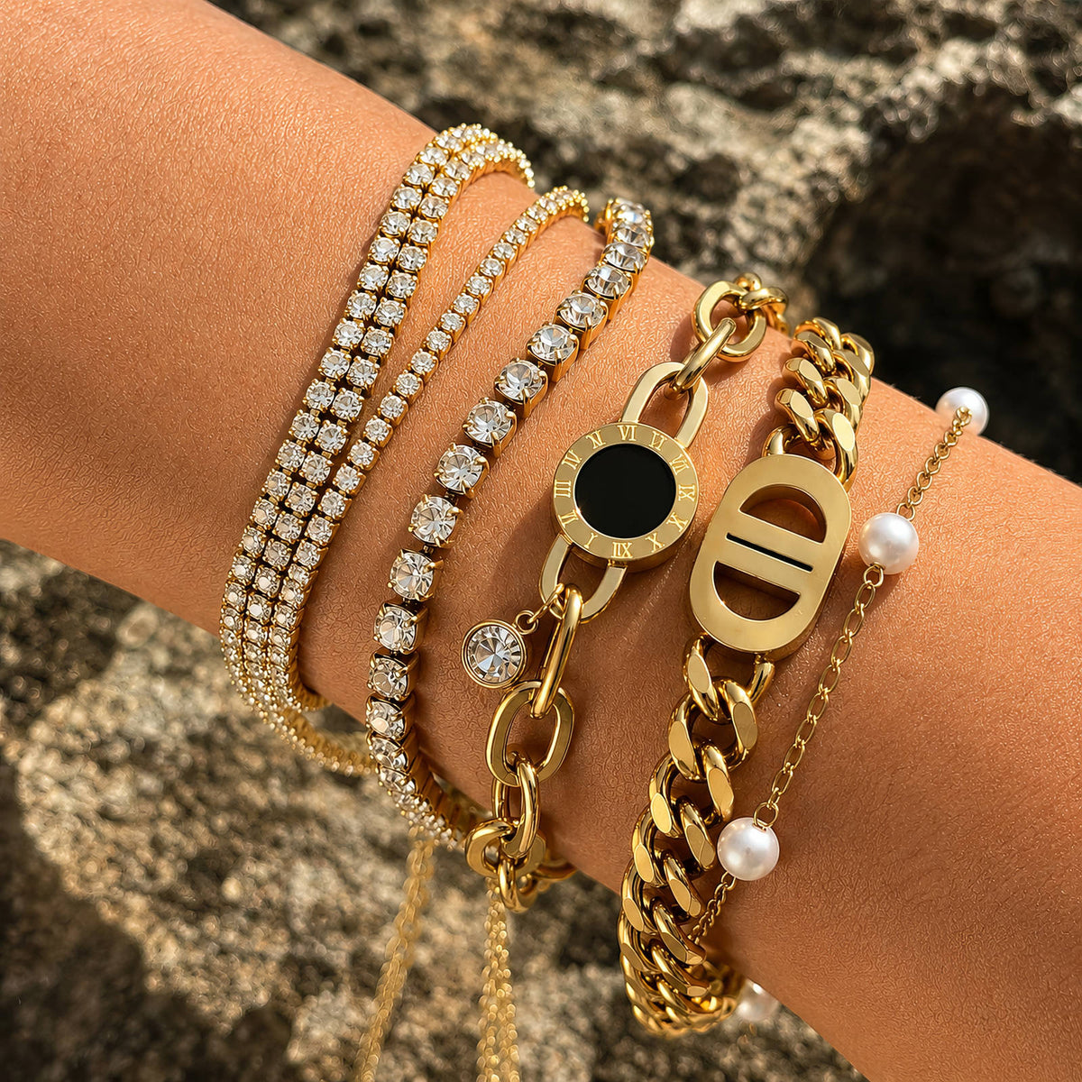 PVD Gold-Plated Stainless Steel Bracelet - Intensity