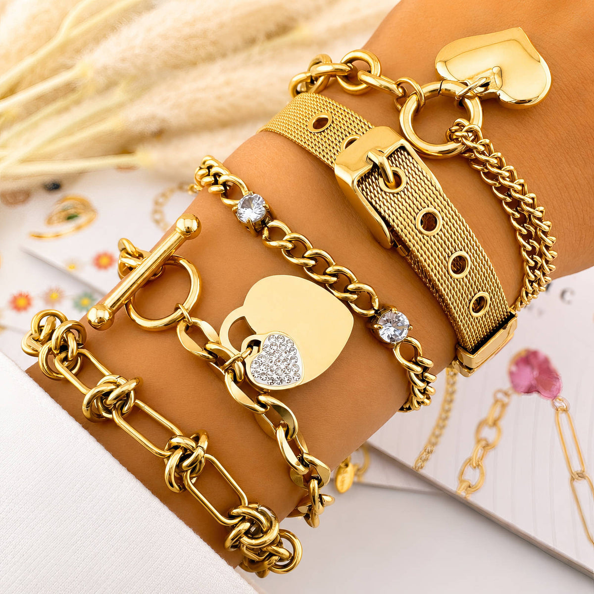 PVD Gold-Plated Stainless Steel Bracelet - Intensity