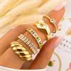 Croissant PVD Gold-Plated Stainless Steel Ring - Intensity