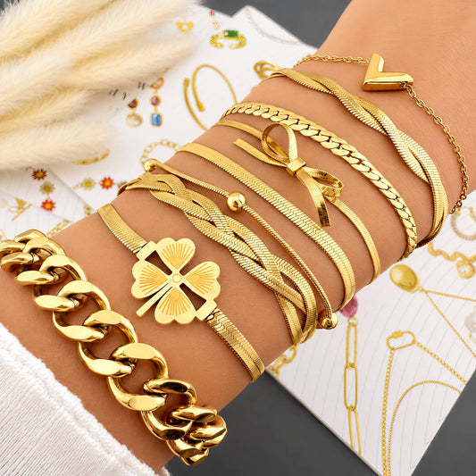 V PVD Gold-Plated Stainless Steel Bracelet - Intensity