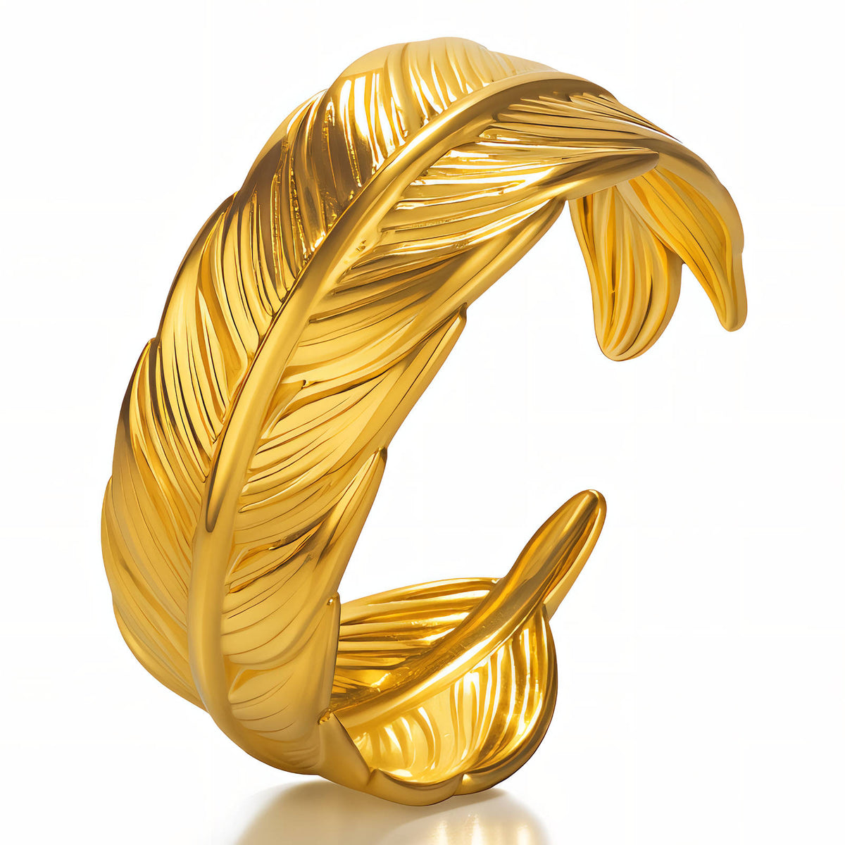 Leaves PVD Gold-Plated Stainless Steel Ring - Intensity