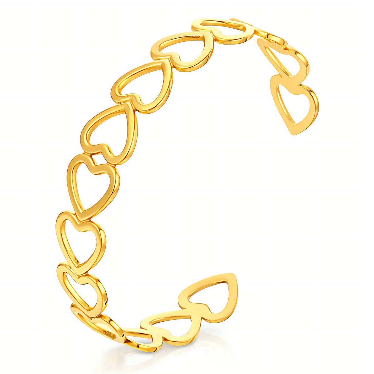 Hearts PVD Gold-Plated Steel Bracelet - Intensity
