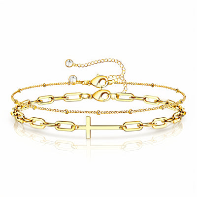 Cross PVD Gold-Plated Stainless Steel Bracelet - Intensity