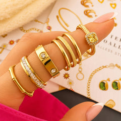 PVD Gold-Plated Stainless Steel Ring - Intensity