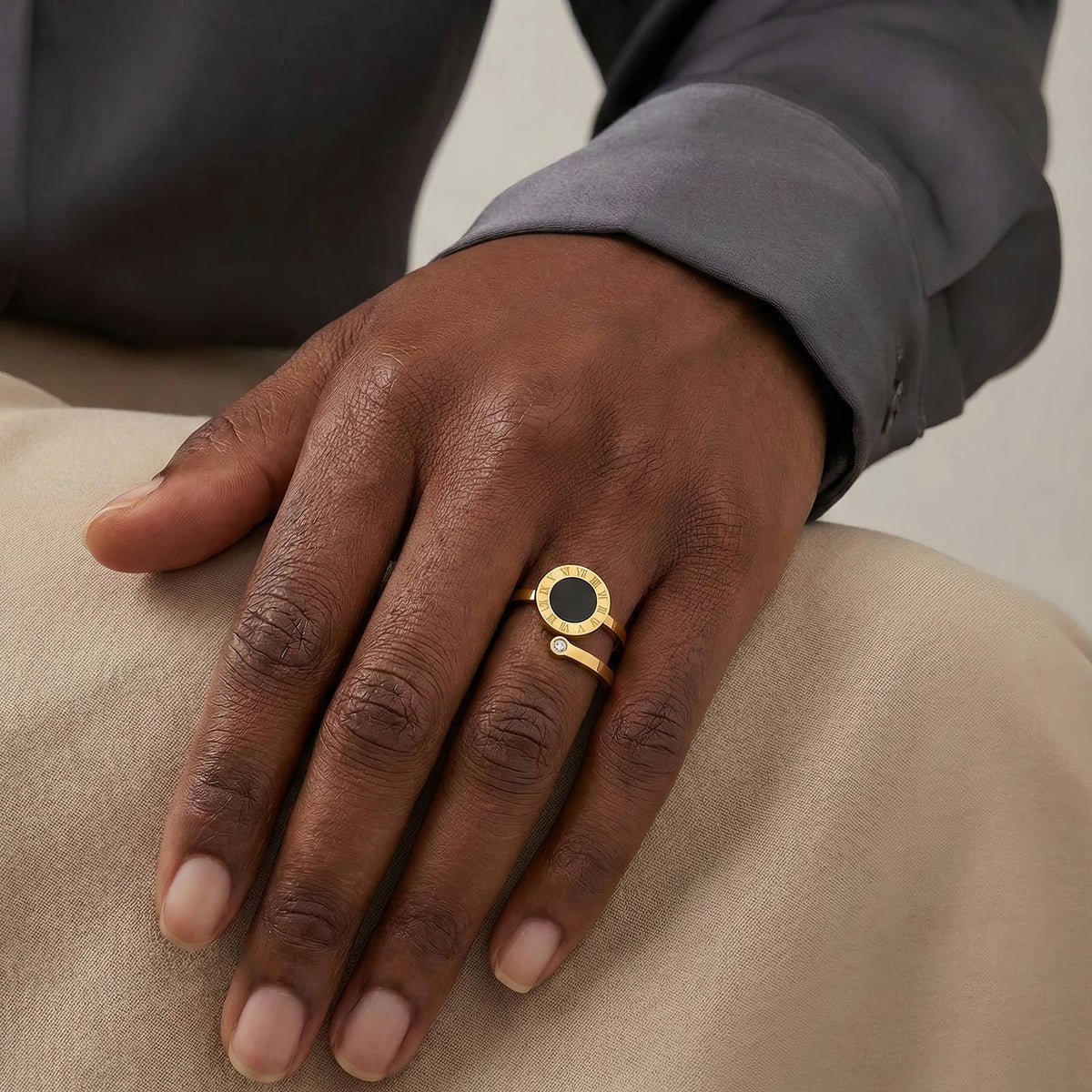 PVD Gold-Plated Stainless Steel Ring - Intensity