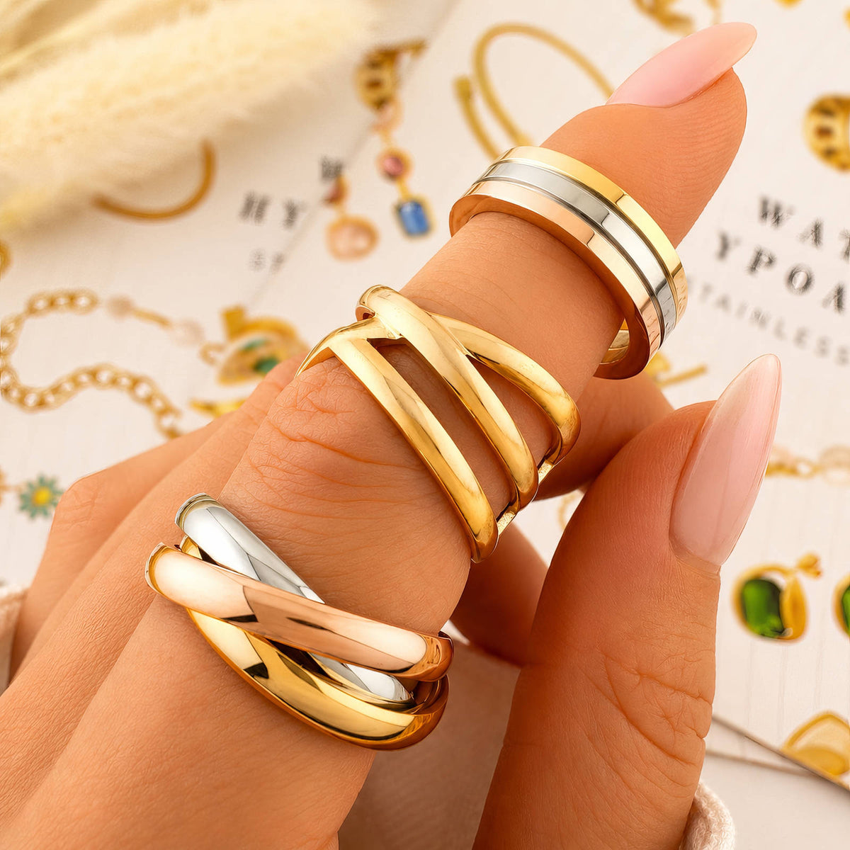 PVD Gold-Plated Stainless Steel Ring - Intensity