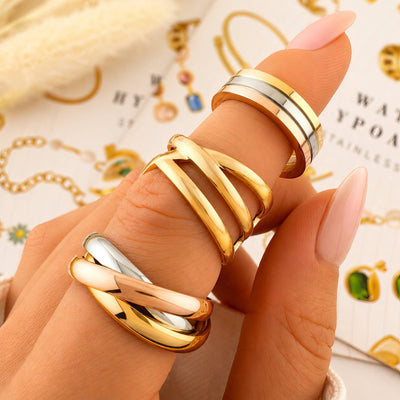 PVD Gold-Plated Stainless Steel Ring - Intensity