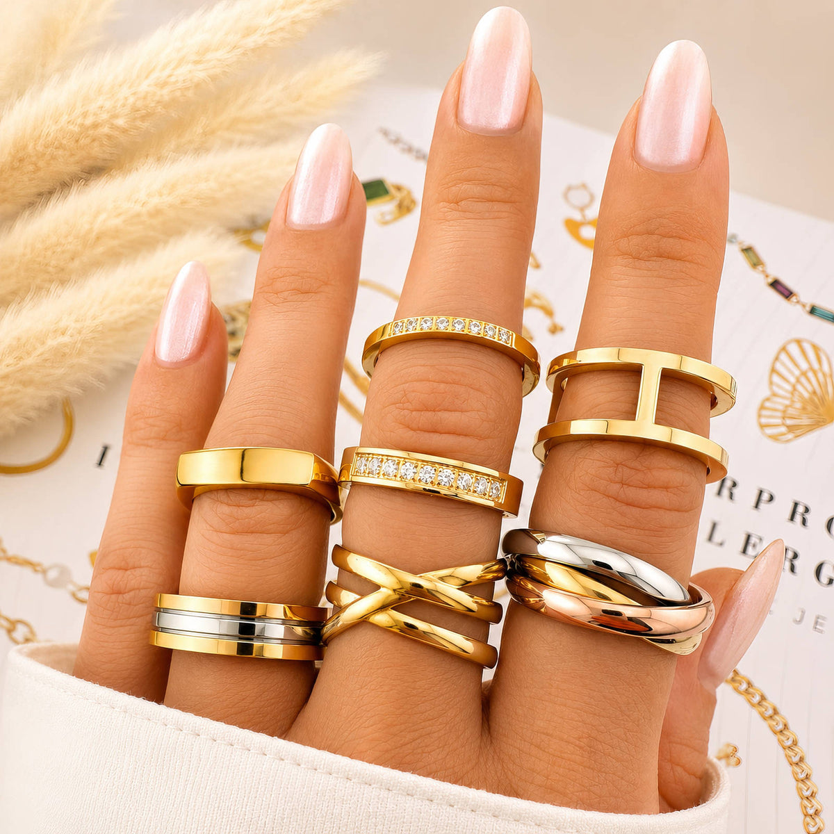 PVD Gold-Plated Stainless Steel Ring - Intensity