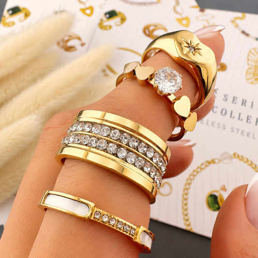 Heart PVD Gold-Plated Stainless Steel Ring - Intensity