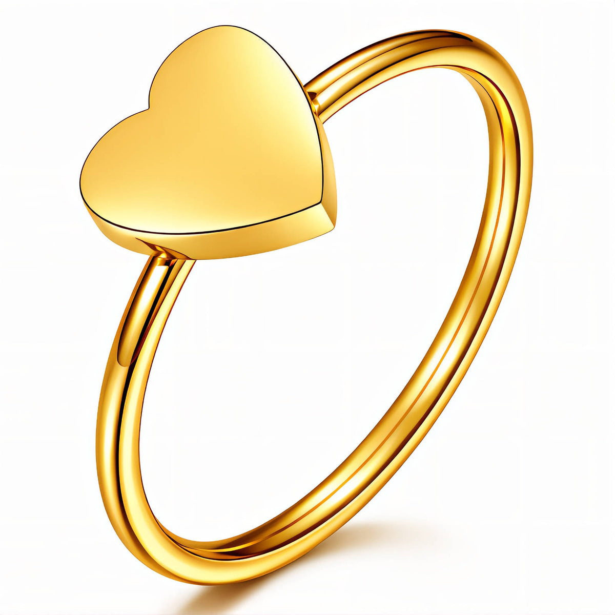 Heart PVD Gold-Plated Stainless Steel Ring - Intensity