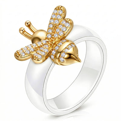 Bee PVD Gold-Plated Ceramic Ring - Intensity