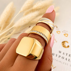 PVD Gold-Plated Stainless Steel Ring - Intensity