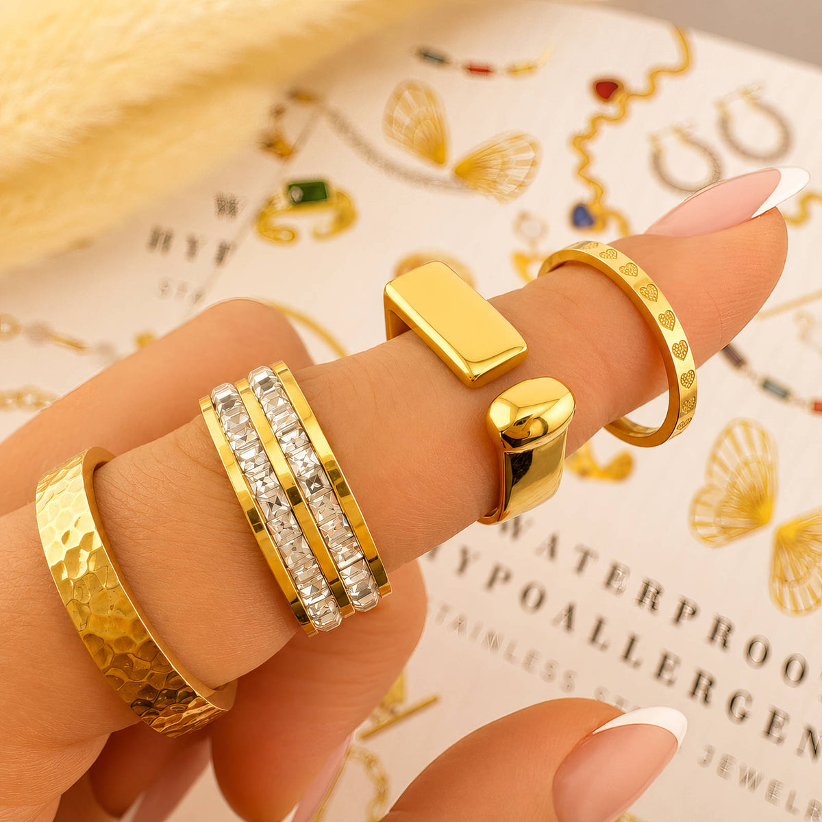 PVD Gold-Plated Stainless Steel Ring - Intensity
