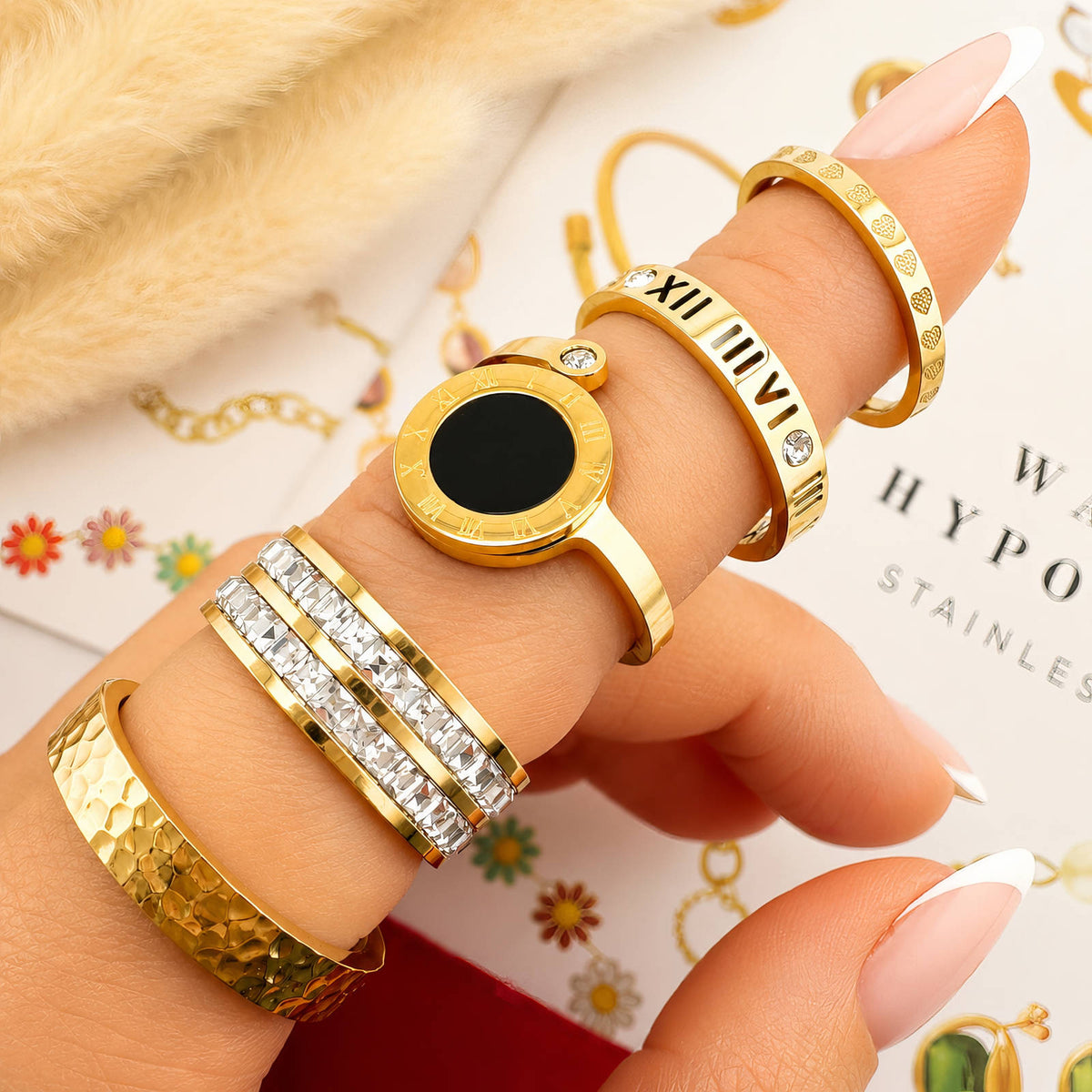 PVD Gold-Plated Stainless Steel Ring - Intensity