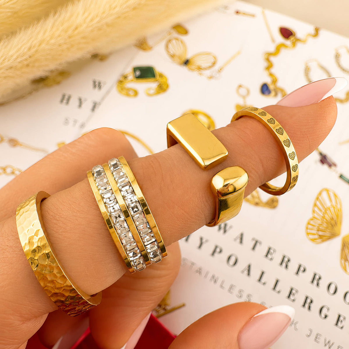 PVD Gold-Plated Stainless Steel Ring - Intensity