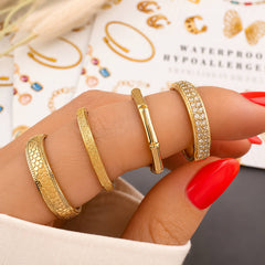 PVD Gold-Plated Stainless Steel Ring - Intensity
