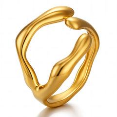PVD Gold-Plated Stainless Steel Ring - Intensity
