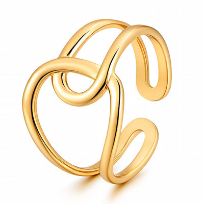 PVD Gold-Plated Stainless Steel Ring - Intensity