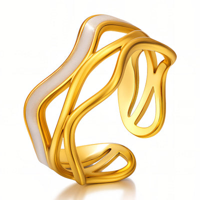 PVD Gold-Plated Stainless Steel Ring - Intensity