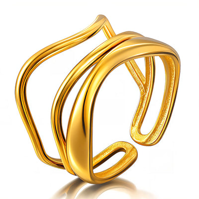 PVD Gold-Plated Stainless Steel Ring - Intensity