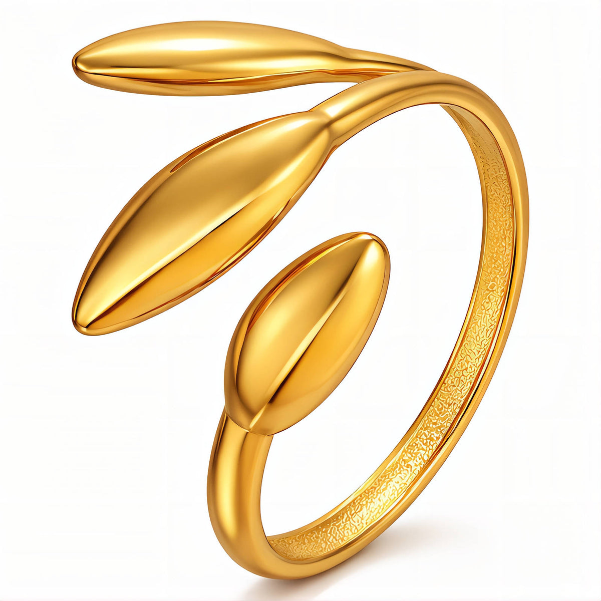 Leaves PVD Gold-Plated Stainless Steel Ring - Intensity