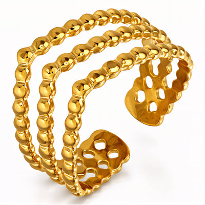 PVD Gold-Plated Stainless Steel Ring - Intensity
