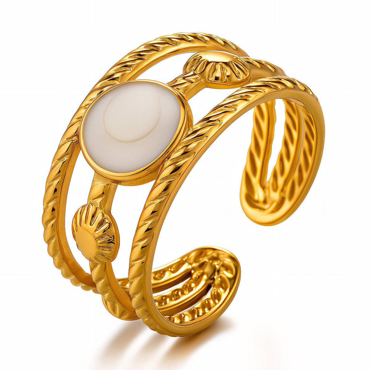 PVD Gold-Plated Stainless Steel Ring - Intensity
