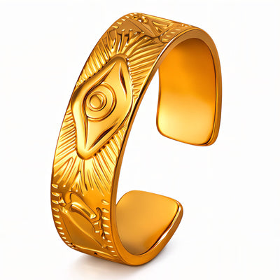Evil Eye PVD Gold-Plated Stainless Steel Ring - Intensity