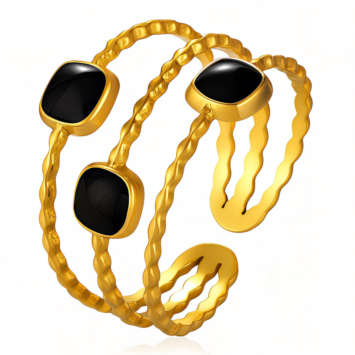 PVD Gold-Plated Stainless Steel Ring - Intensity