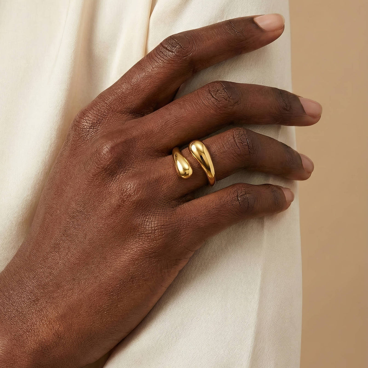 PVD Gold-Plated Stainless Steel Ring - Intensity