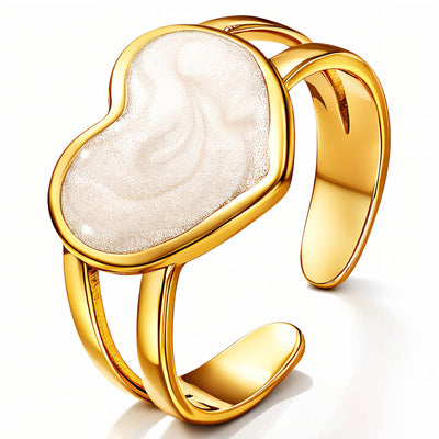 Heart PVD Gold-Plated Stainless Steel Ring - Intensity