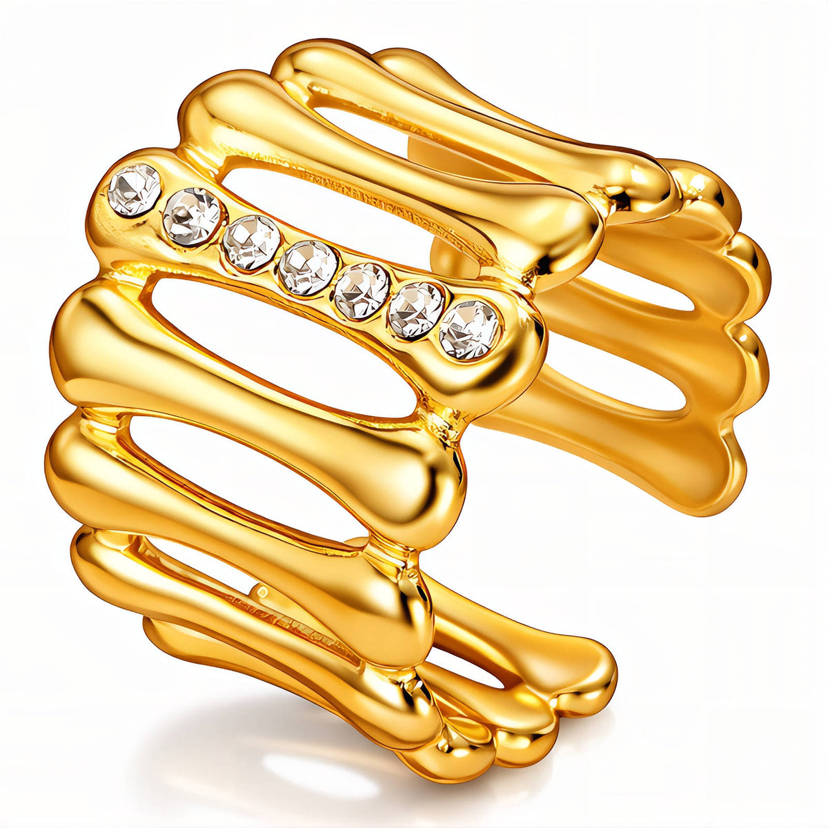 PVD Gold-Plated Stainless Steel Ring - Intensity