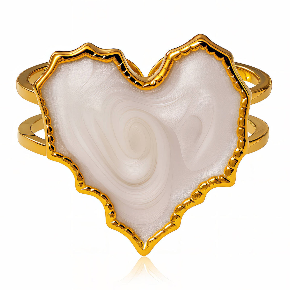 Heart PVD Gold-Plated Stainless Steel Ring - Intensity