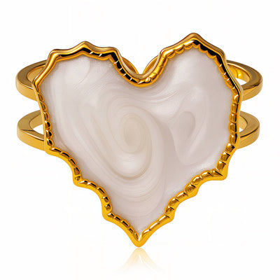 Heart PVD Gold-Plated Stainless Steel Ring - Intensity