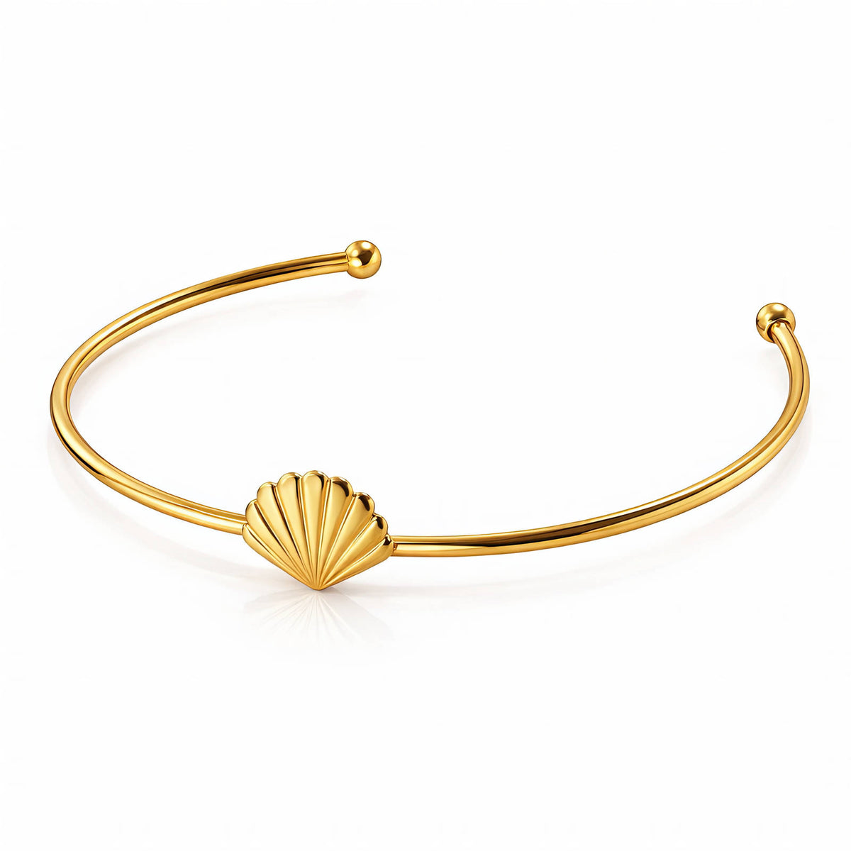 Seashell PVD Gold-Plated Steel Bracelet - Intensity