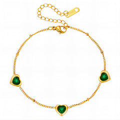 Hearts PVD Gold-Plated Steel Bracelet - Intensity