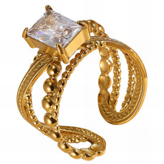 PVD Gold-Plated Stainless Steel Ring - Intensity