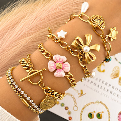 Coin PVD Gold-Plated Stainless Steel Bracelet - Intensity
