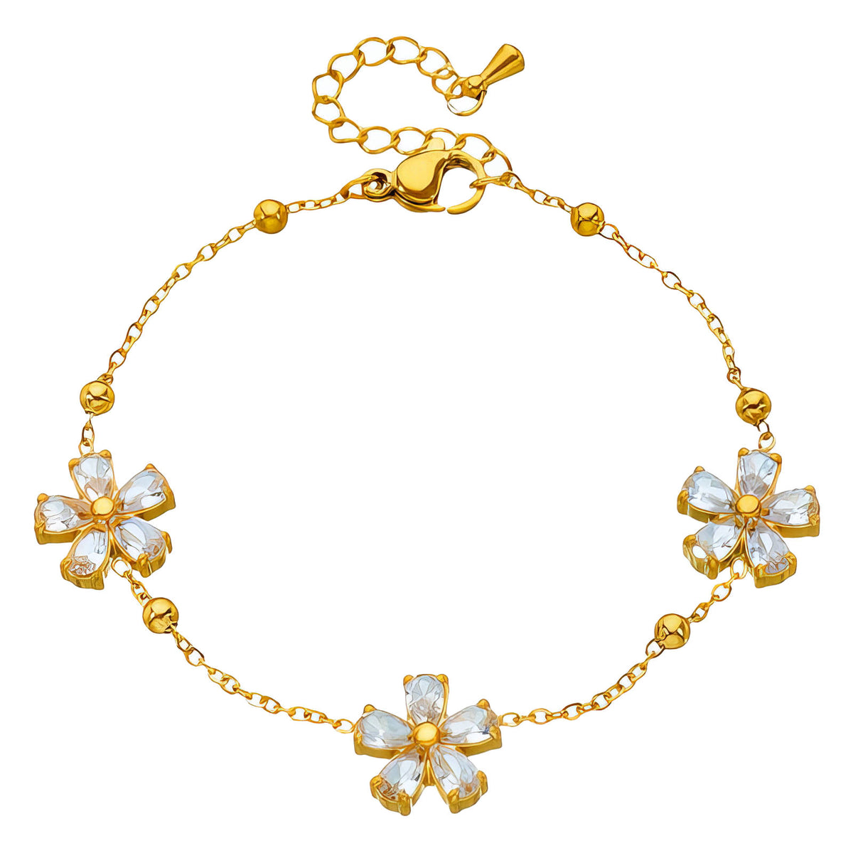 Flower Meadow PVD Gold-Plated Steel Bracelet - Intensity