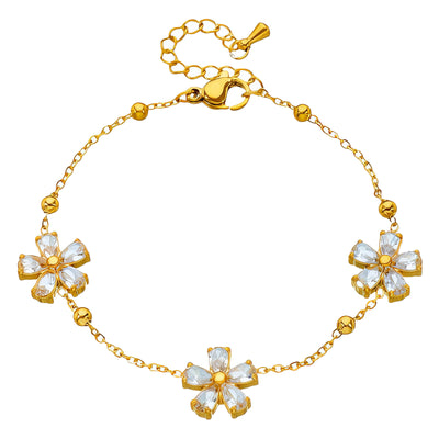 Flower Meadow PVD Gold-Plated Steel Bracelet - Intensity