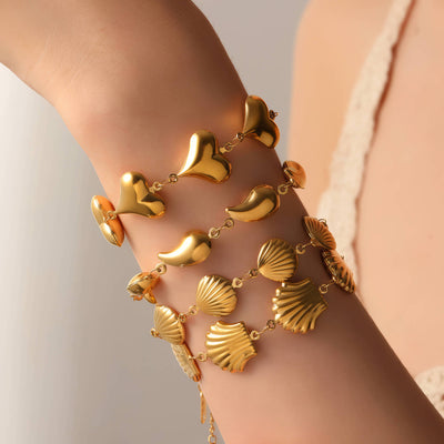 Seashells PVD Gold-Plated Steel Bracelet - Intensity