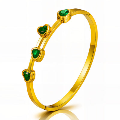 Hearts PVD Gold-Plated Steel Bracelet - Intensity