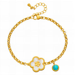 Flower PVD Gold-Plated Steel Bracelet - Intensity